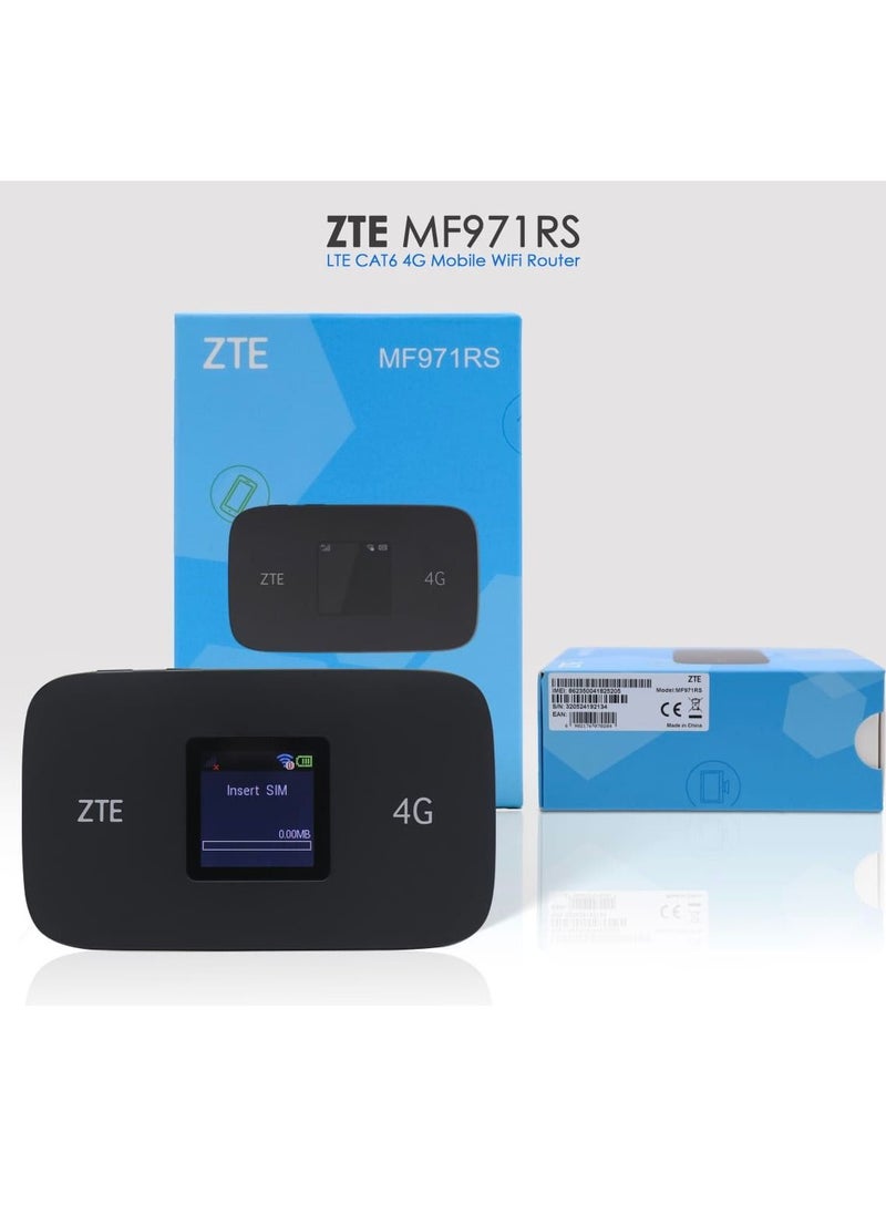 ZTE - ZTE Mobile MIFI Router LTE CAT6 WIFI Dual Band 2*2 4G  300 Mbps MIFI. "LCD Color Screen" MF971RS - Image 1