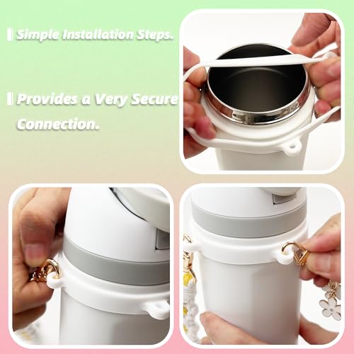 SITKOL Handle Strap and Charm Set for Owala Water Bottle 24 oz, 32 oz, 40 oz, Owala Kids, Owala Coffee Tumbler, Owala FreeSip – Includes Handle Strap, for Owala Accessories & Stanley Cup Accessories (Purple) - Image 4
