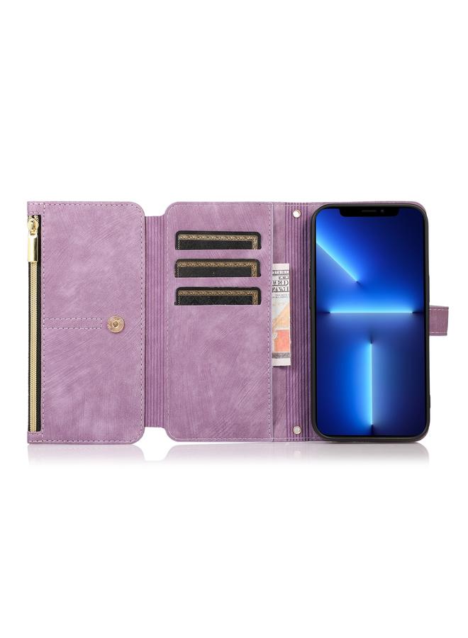 Zaboon Case For iPhone 13 Dream 9-Card Wallet Zipper Bag Leather Phone Case - Image 5