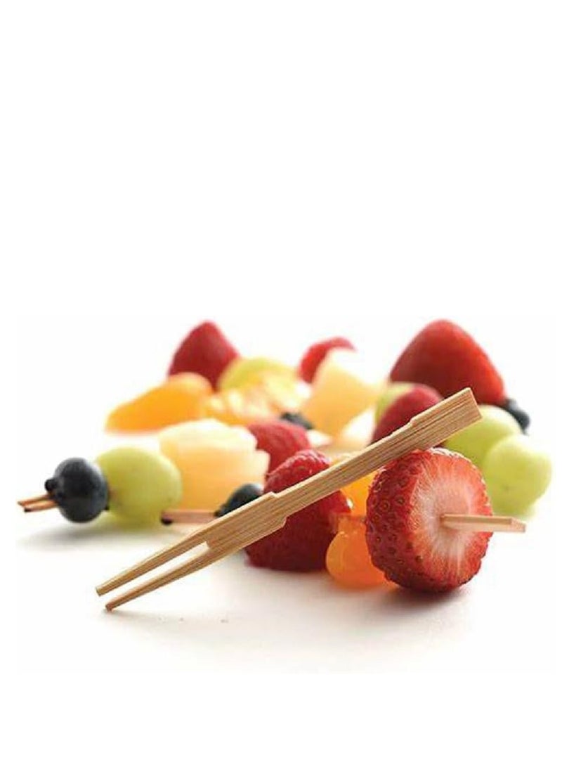 Premium quality multi-purpose bamboo picks, perfect for parties and picnics, includes 100 pieces to serve appetizers, fruits and desserts with elegance and convenience.  - Image 2