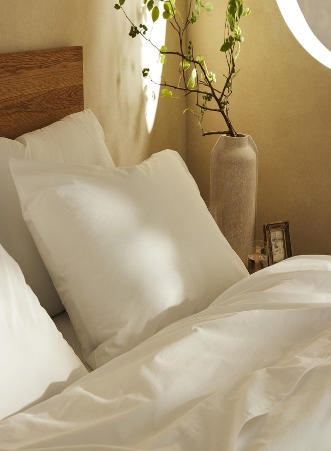 أغطية وسائد من القطن العضوي من بروكلينين - طقم من قطعتين، مقاس قياسي باللون الأبيض - قطن عضوي معتمد بنسبة 100% من GOTS | أفضل ملاءات قطنية عضوية - Image 5