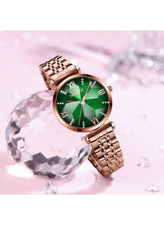 NIBOSI - NIBOSI Women Watches Analog Rose Gold Square Dial and Band Women's Stainless Steel Watch for Girls&Miss&Ladies Diamond Studded with Stylish Watches Waterproof - Image 1