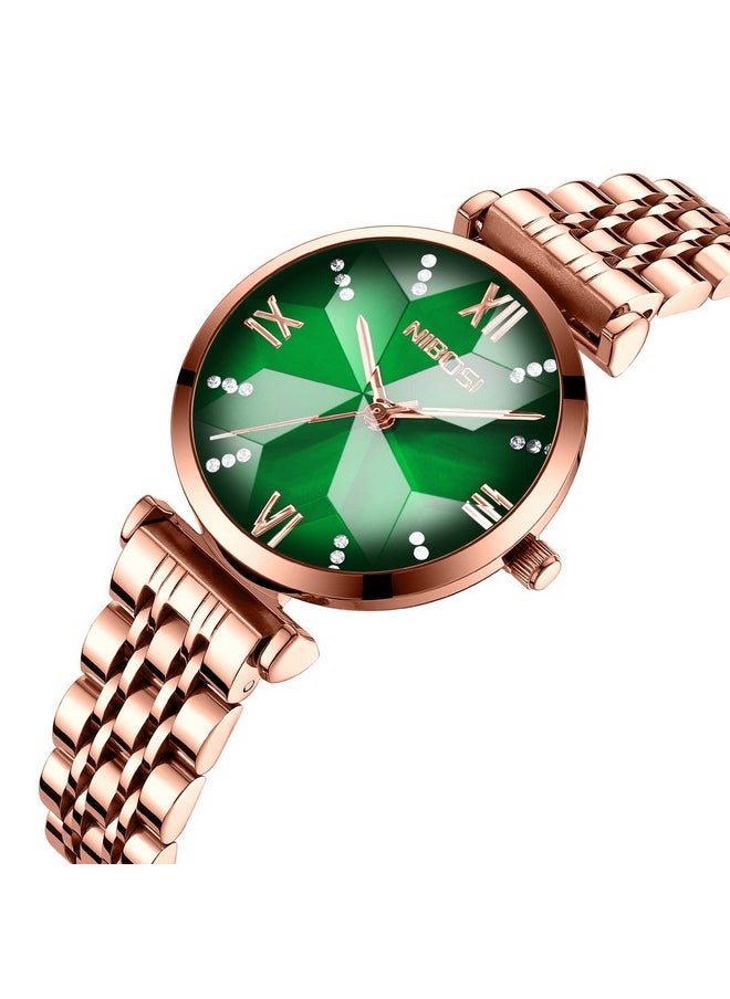 NIBOSI - NIBOSI Women Watches Analog Rose Gold Square Dial and Band Women's Stainless Steel Watch for Girls&Miss&Ladies Diamond Studded with Stylish Watches Waterproof - Image 1