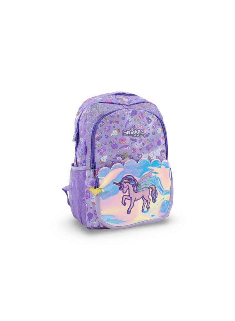 سميجل حقيبة ظهر Smiggle بتصميم وحيد القرن، مقاس 17 بوصة – بنفسجي - Image 1