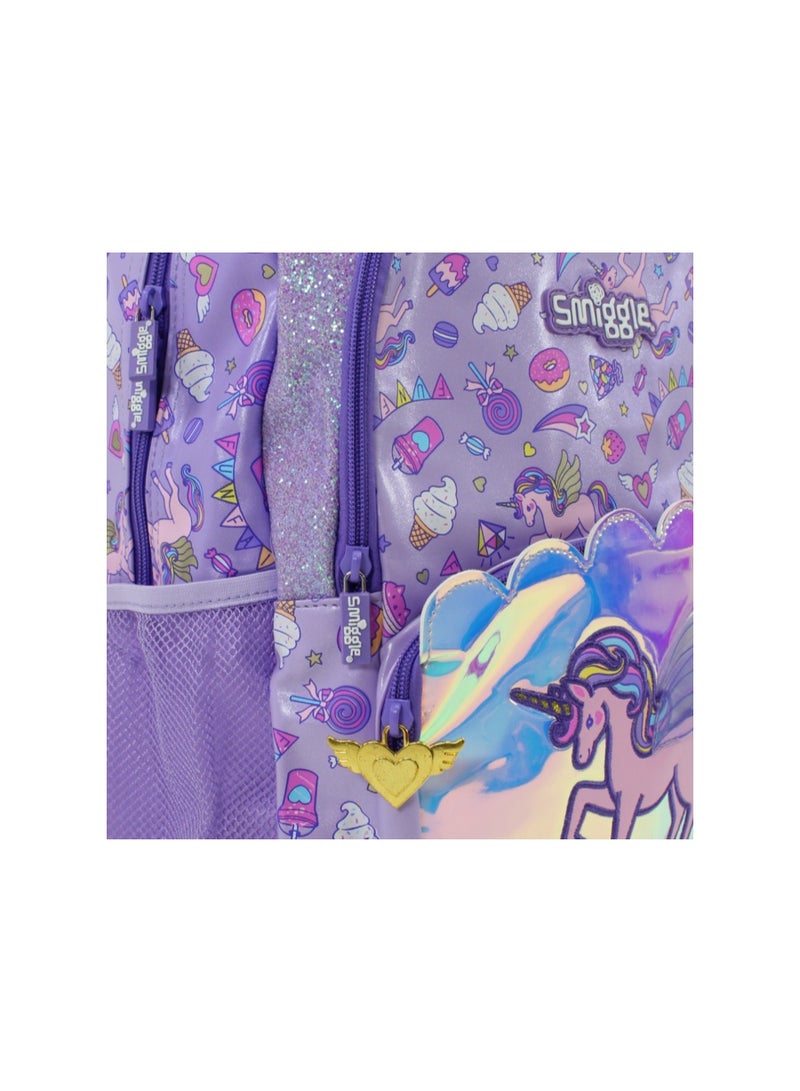 سميجل حقيبة ظهر Smiggle بتصميم وحيد القرن، مقاس 17 بوصة – بنفسجي - Image 3