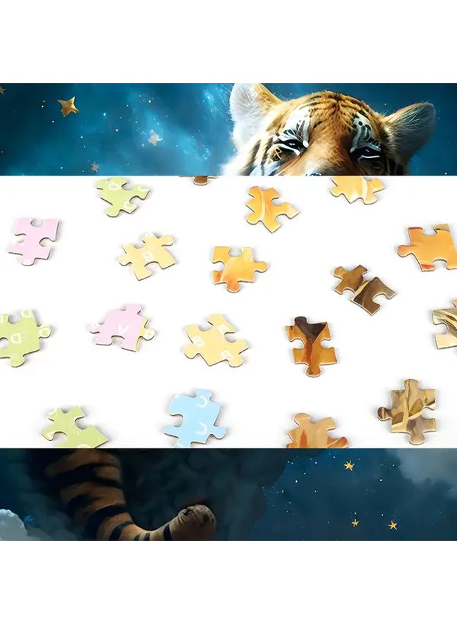 300 قطعة من ألغاز بانوراما المخملية النمر اللطيفة، متينة وسماكة للمتعة العائلية للأطفال - Image 5