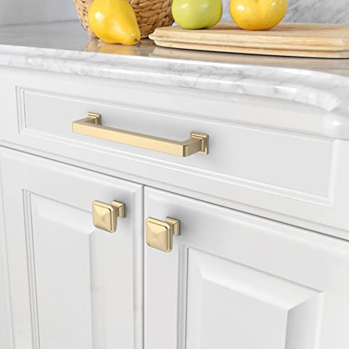 Amerdeco 10 Pack Brushed Brass Cabinet Pulls 5 Inch(128MM) Hole Centers Kitchen Cabinet Handles Cabinet Hardware Kitchen Handles for Cabinets Cupboard Handles Drawer Pulls ZH0019 - Image 4