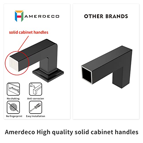 Amerdeco 10 Pack Brushed Brass Cabinet Pulls 5 Inch(128MM) Hole Centers Kitchen Cabinet Handles Cabinet Hardware Kitchen Handles for Cabinets Cupboard Handles Drawer Pulls ZH0019 - Image 5