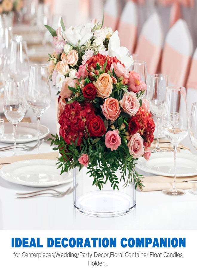 JYPS Flower Clear Vase Centerpiece for Home 1-Set of 3 Sizes, Wedding Party, Plastic Clear Cylinder Wide Vase for Flowers, Decorative Wide Mouth Vase for Decor, Centerpieces, Large Clear Container - Image 5