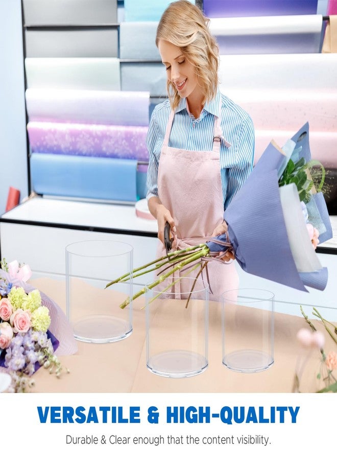 JYPS Flower Clear Vase Centerpiece for Home 1-Set of 3 Sizes, Wedding Party, Plastic Clear Cylinder Wide Vase for Flowers, Decorative Wide Mouth Vase for Decor, Centerpieces, Large Clear Container - Image 2