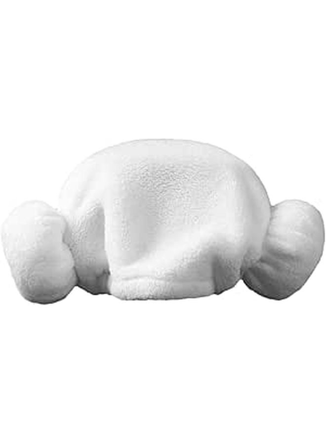 Quick Dry Hair Towel Wrap White Plush Cotton Heart Pattern Soft Bath Turban Cap - Image 1