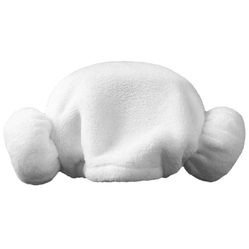 Quick Dry Hair Towel Wrap White Plush Cotton Heart Pattern Soft Bath Turban Cap - Image 2