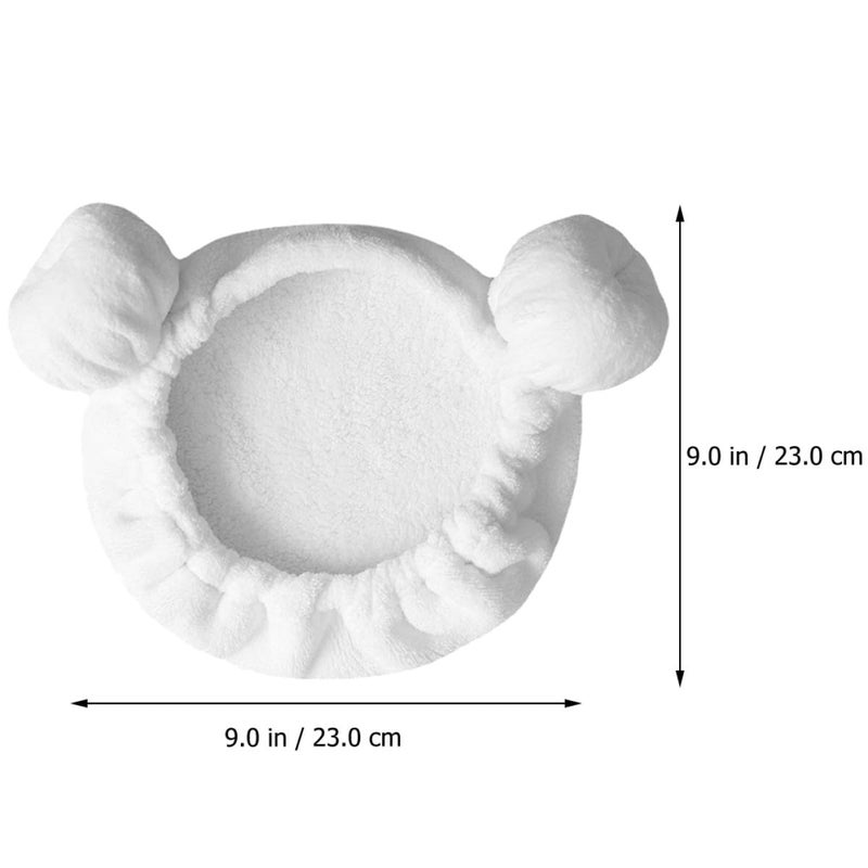 Quick Dry Hair Towel Wrap White Plush Cotton Heart Pattern Soft Bath Turban Cap - Image 3