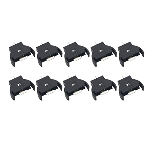 Electronicspices Electronic Spices 10pcs Vertical 3 Pin Coin Button Cell Battery Holder General Purpose Lithium Coin Battery + CR2032 Vertical Battery Holder - Image 1