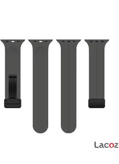 Lacoz Lacoz High Quality Silicone Band iWatch Sports Strap with  Magnetic Lock for Apple Watch 44mm 45mm and Ultra 49mm 8 SE 7 6 5 Grey  - Image 3