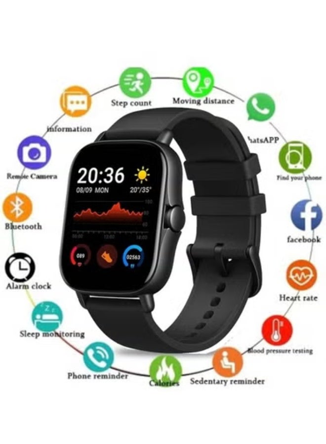 Loquat Y13S 1.69 Color Screen Smartwatch, IP67 Waterproof, Bluetooth Call, Heart Rate, BP Monitoring, SpO2 Monitoring, Sleep Tracking – Black  - Image 3