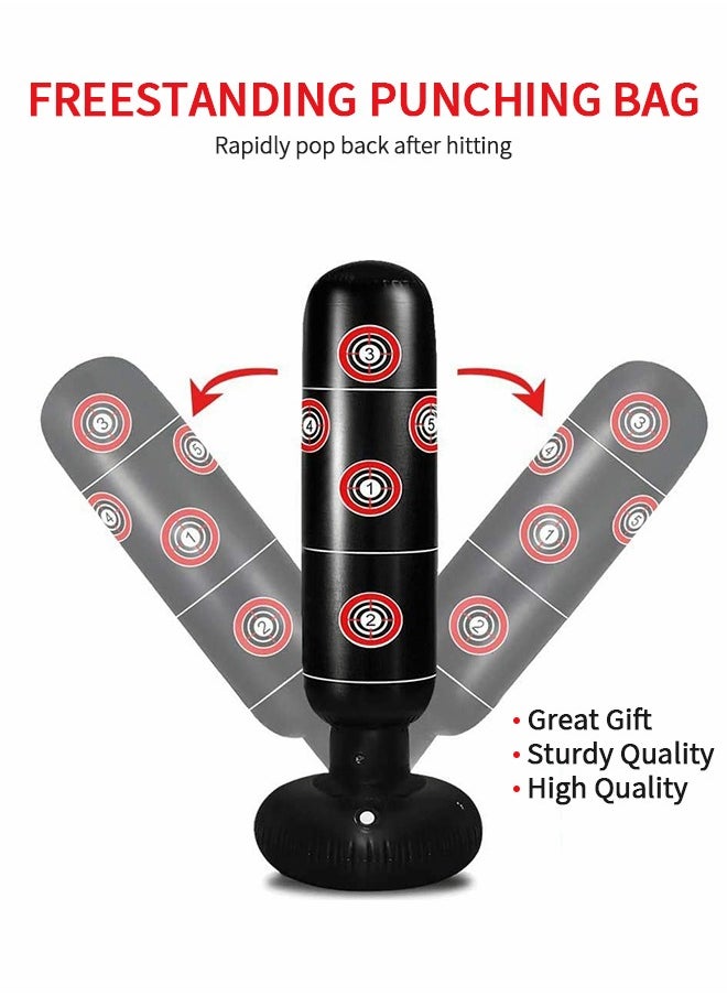 GROIC Inflatable Punching Bag For Kids, 63 Inch Inflatable Kids Punching Bag with Stand  for Bounce-Back Bop Bag for Play, Boxing, Karate, Inflatable Toy Punching Bag Practice Kickboxing  - Image 2