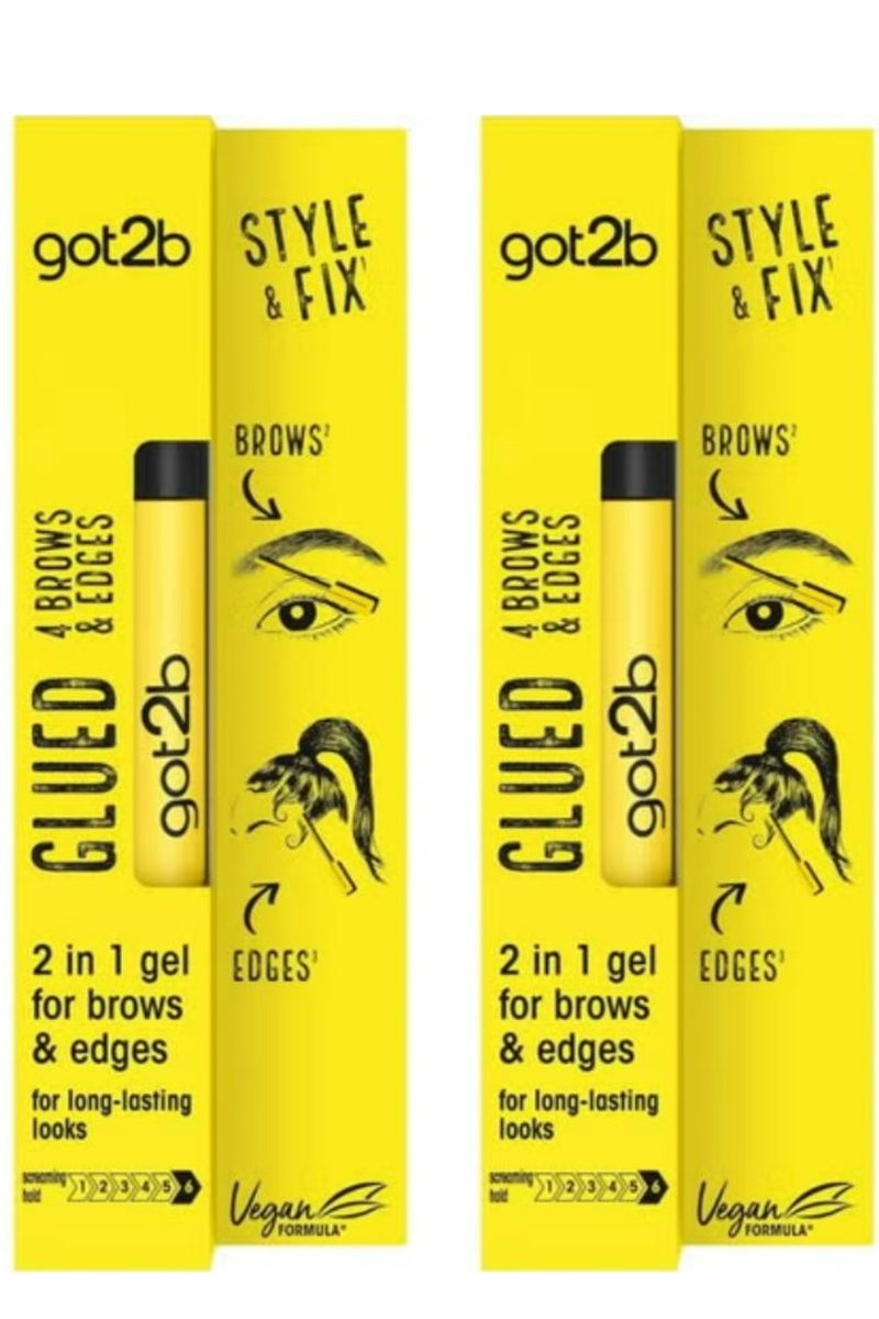 Got2b Glued For Brows And Edges 2 in 1 Wand Eyebrow Gel 16 ML 2 Pcs - Image 1