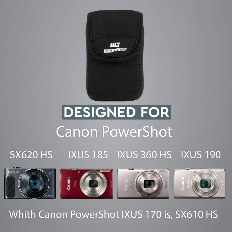 MegaGear حقيبة كاميرا نيون من ميغا جير MG750 لكاميرات كانون باور شوت SX620 HS، IXUS 180، IXUS 185، IXUS 360 HS، IXUS 190 IS، IXUS 170 IS، SX610 HS - أسود - Image 5