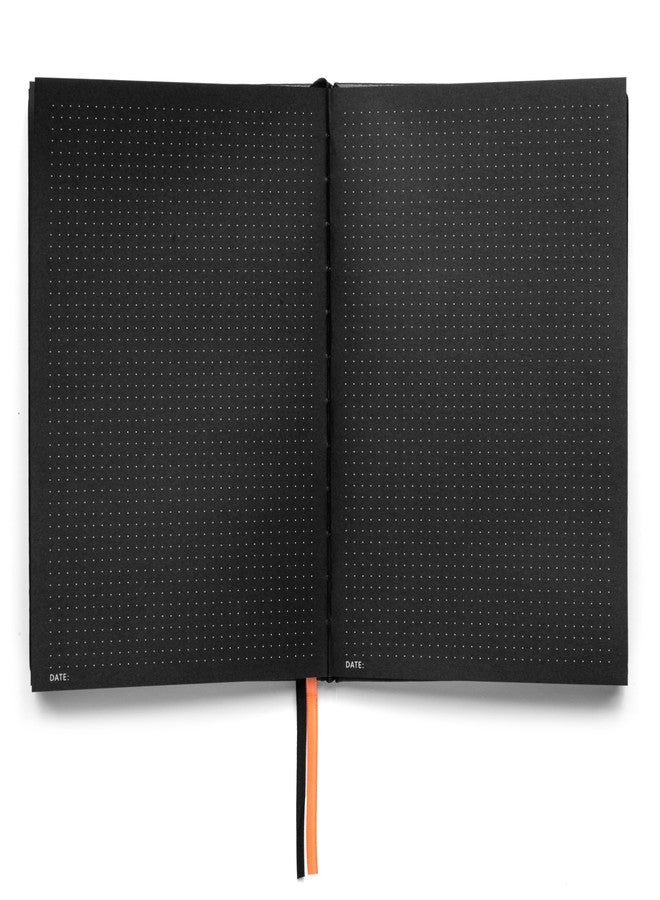 Notsu Pitch Black Paper Notebook A5 Dotted Journal | Minimalist Bullet Dot Grids with 160 Black Pages of Premium Thick 150gsm Paper, Vegan Leather Hardcovers - Image 1