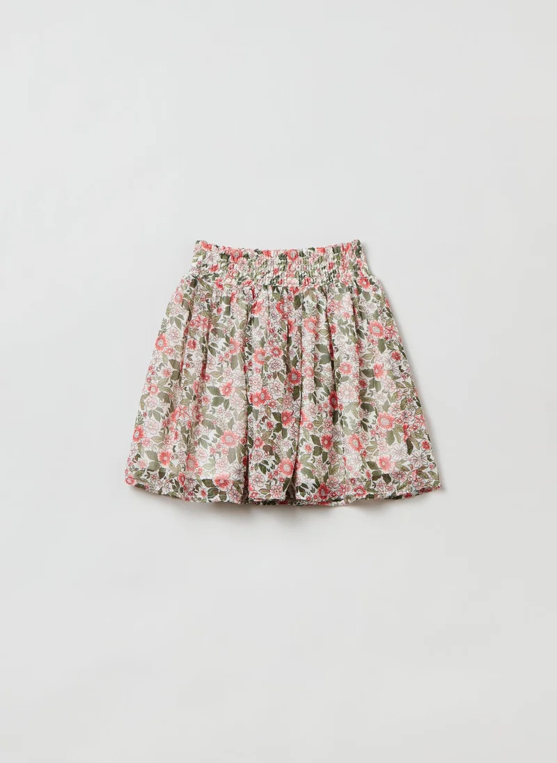 او في اس OVS Skirt With Floral Pattern