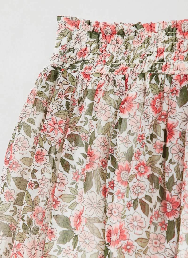 او في اس OVS Skirt With Floral Pattern