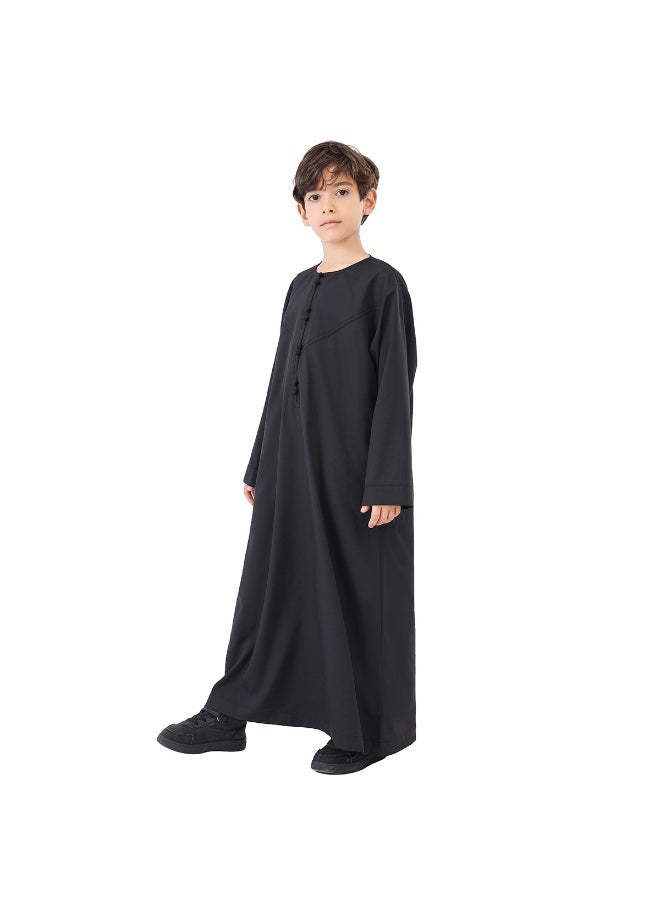 نيبمينينت Boy's Muslim Clothes Durable Kaftan Robe Dubai Long Gown Ethnic Clothes,1pc Soft Robe - Image 4