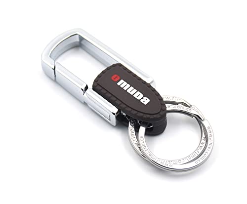 Omuda Stylish Hook Locking Silver Metal Carabiner Double Ring Hook Metal Key Chain for Men & Women - Image 2