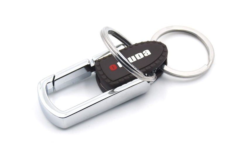 Omuda Stylish Hook Locking Silver Metal Carabiner Double Ring Hook Metal Key Chain for Men & Women - Image 5