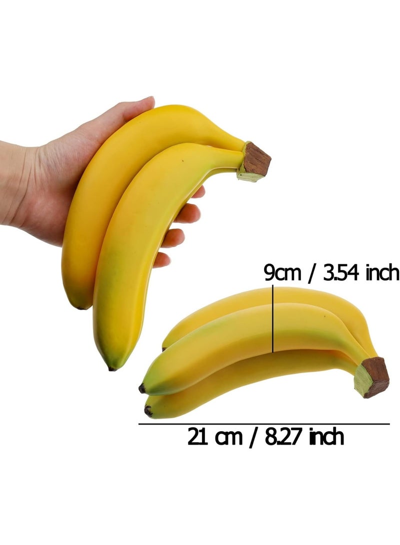 LATIFA Realistic Artificial Banana Bunch (3 Heads) Lifelike Simulation Fruit Model set of 2 - Image 2