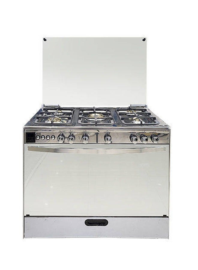 تكنو جاز تكنوجاز بوتاجاز 5 شعلة 80 سم استانلس ستيل, فانتوم, أمان كامل, حوامل زهر, شاشة ديجيتال, بمروحة بالفرن