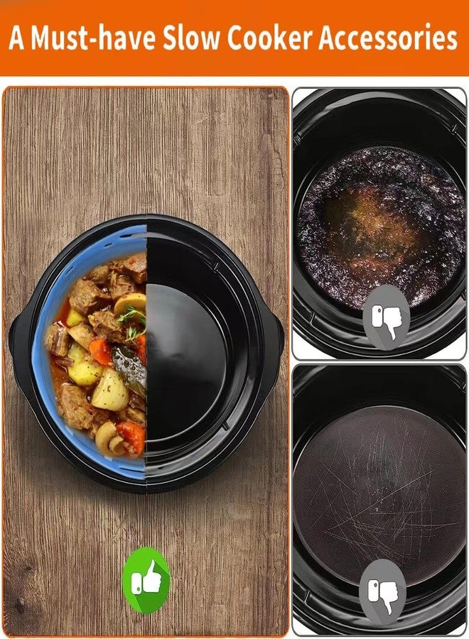 Ycgcp 2pcs Silicone Slow Cooker Liners, Reusable Slow Cooker Liners for 6-7-8-10 Quarts, Crock-Pot Liners with Buttons and Hooks for Oval or Round Pot, Leakproof & Easy Clean, Green+Blue… - Image 5