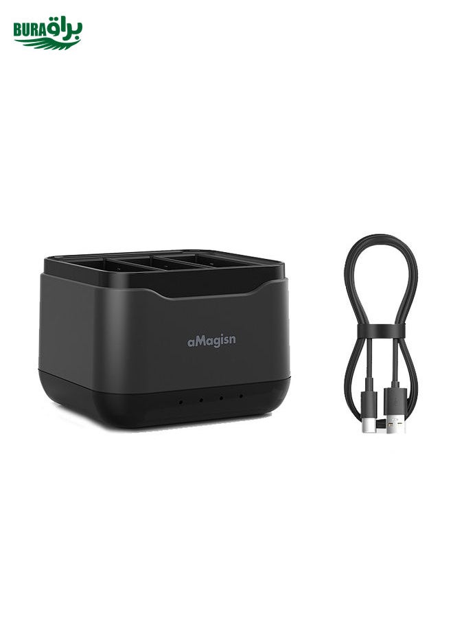 BURAQ For Insta360 Ace Pro / Ace aMagisn 3 Slots Battery Charger Charging Hub  - Image 2