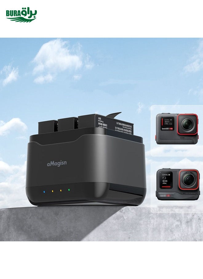 BURAQ For Insta360 Ace Pro / Ace aMagisn 3 Slots Battery Charger Charging Hub  - Image 1