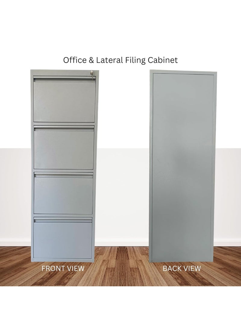 AAVATAR AAVATAR 4 Drawer Steel Filing Cabinet Lateral File Cabinet Vertical File Cabinets Sturdy and Spacious File Cabinet for Organized Storage Ideal for Home or Office Use Powder Coated Grey  - Image 4