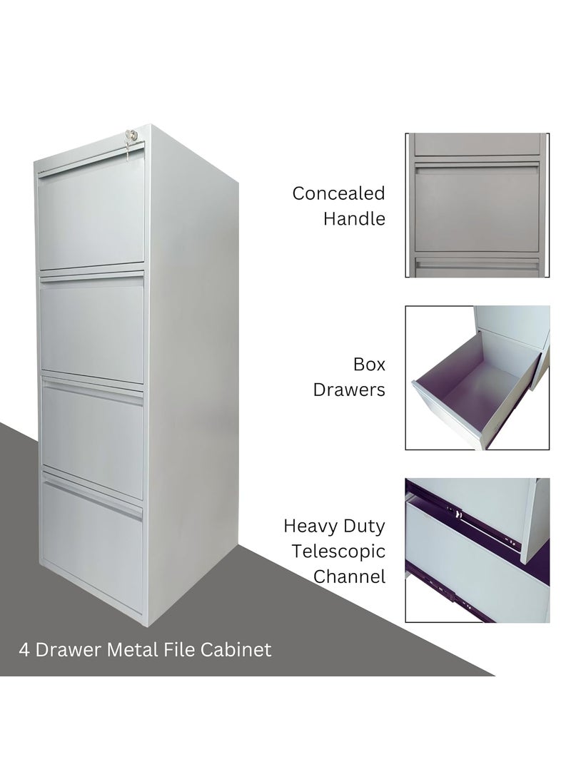 AAVATAR AAVATAR 4 Drawer Steel Filing Cabinet Lateral File Cabinet Vertical File Cabinets Sturdy and Spacious File Cabinet for Organized Storage Ideal for Home or Office Use Powder Coated Grey  - Image 5
