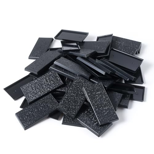 EasyPegs 30x60mm Textured Plastic Rectangular Bases Wargames Table Top Games 50 Count - Image 1