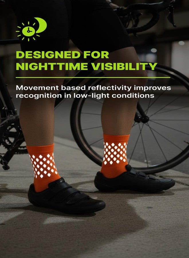 ReflecToes Reflective Socks, Orange – High Visibility Socks For Running and Cycling–for Night Runners, Bikers, and Outdoor Athletes (Orange, Medium) - Image 4
