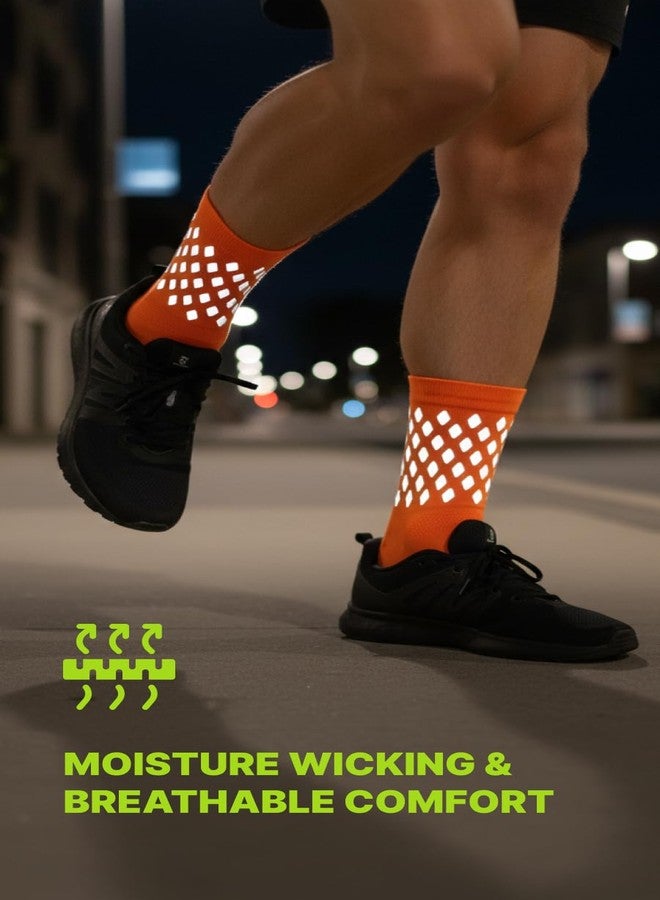 ReflecToes Reflective Socks, Orange – High Visibility Socks For Running and Cycling–for Night Runners, Bikers, and Outdoor Athletes (Orange, Medium) - Image 5