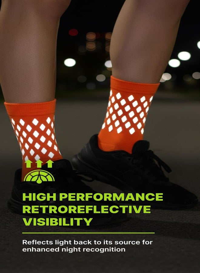 ReflecToes Reflective Socks, Orange – High Visibility Socks For Running and Cycling–for Night Runners, Bikers, and Outdoor Athletes (Orange, Medium) - Image 3