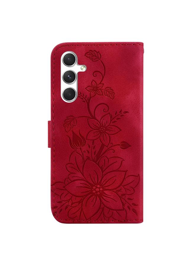 S-TOP Case For Samsung Galaxy S24+ 5G Lily Embossed Leather Phone Case - Image 3