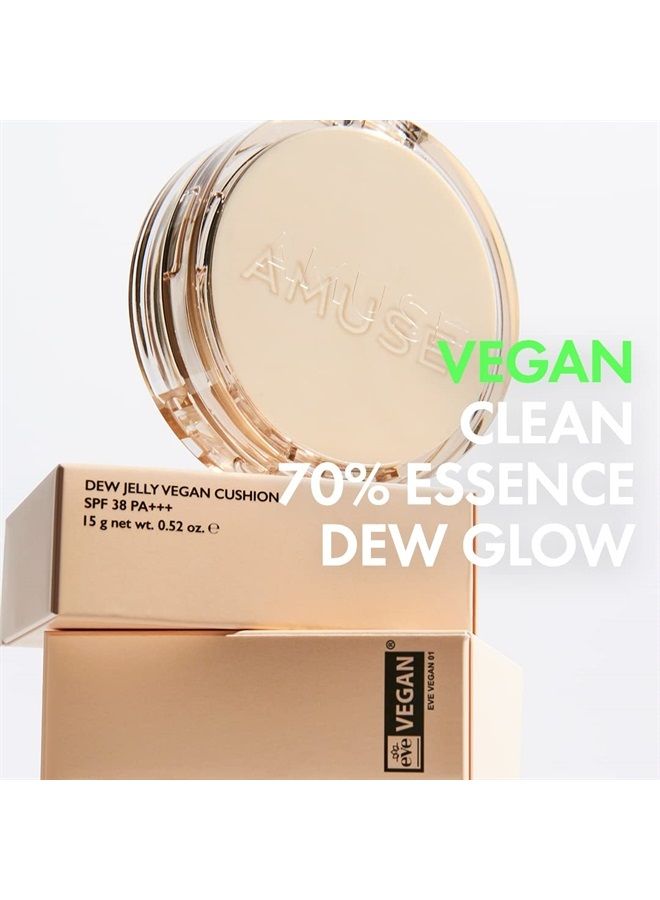 Amuse AMUSE Dew Jelly Vegan Cushion Foundation Glow Dewy Finish Clean Beauty Dry and Sensitive Skin Eco-Friendly 01 SOONSOO  - Image 5