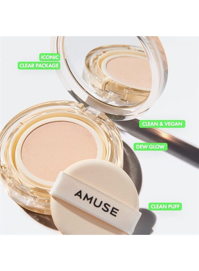 Amuse AMUSE Dew Jelly Vegan Cushion Foundation Glow Dewy Finish Clean Beauty Dry and Sensitive Skin Eco-Friendly 01 SOONSOO  - Image 4