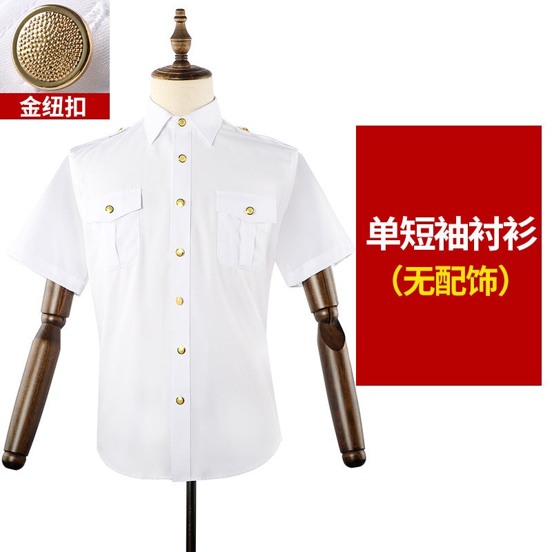 All-Match Shirt Men's Work Clothes Concierge Clothes Flight Attendant Long-Sleeved Shirt Team Performance Uniform suit Professional Work Clothes - Image 1