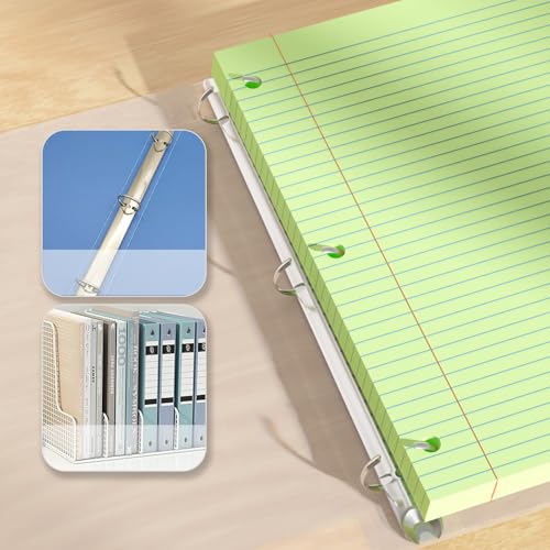 AILZFEI Green Loose Leaf Paper 100 Sheets Colored Filler Paper 8 * 10.5 College Ruled 3-Hole Punched for 3-Ring Binders Notebook Lined 8" x 10.5" - Image 5
