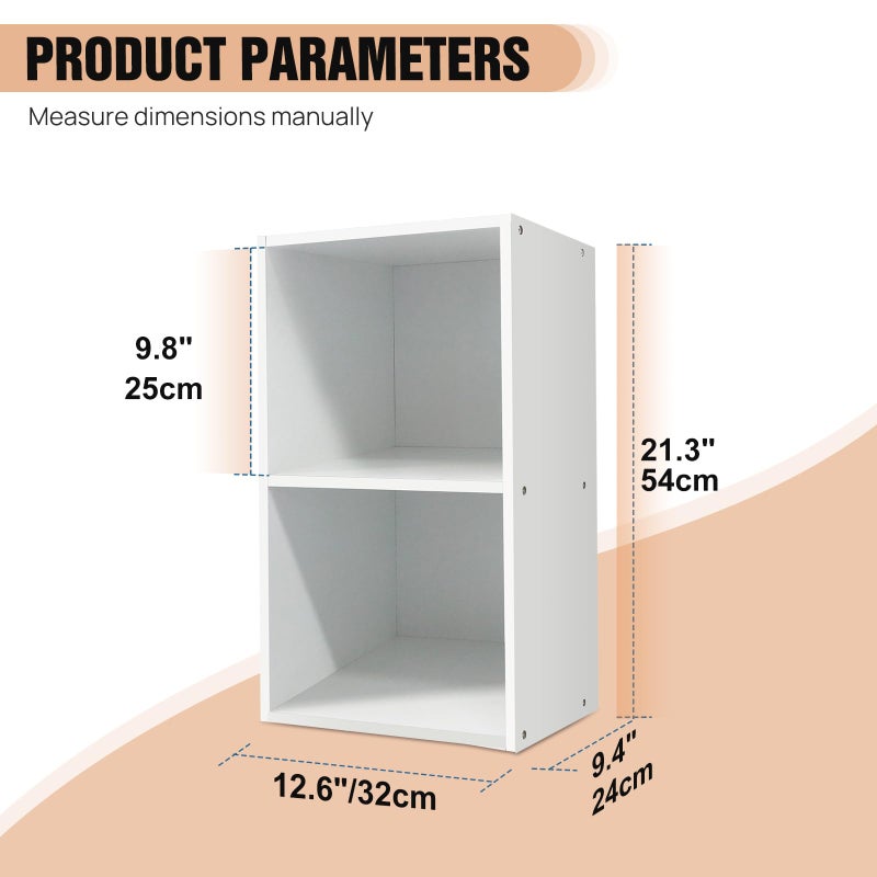 Freestanding Open Storage Shelving Unit, Cube Bookcase with Multiple Tiers, Modern Bookshelf and Display Rack Cupboard for Office or Living Room, Versatile Organizer (White, 5 Tier) - Image 2
