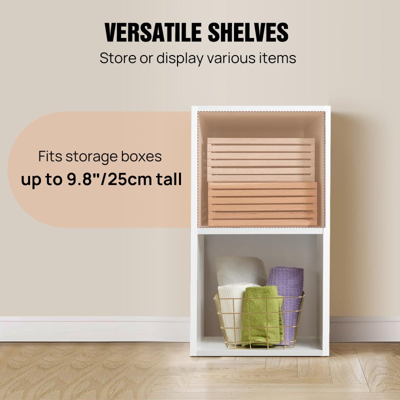 Freestanding Open Storage Shelving Unit, Cube Bookcase with Multiple Tiers, Modern Bookshelf and Display Rack Cupboard for Office or Living Room, Versatile Organizer (White, 5 Tier) - Image 5