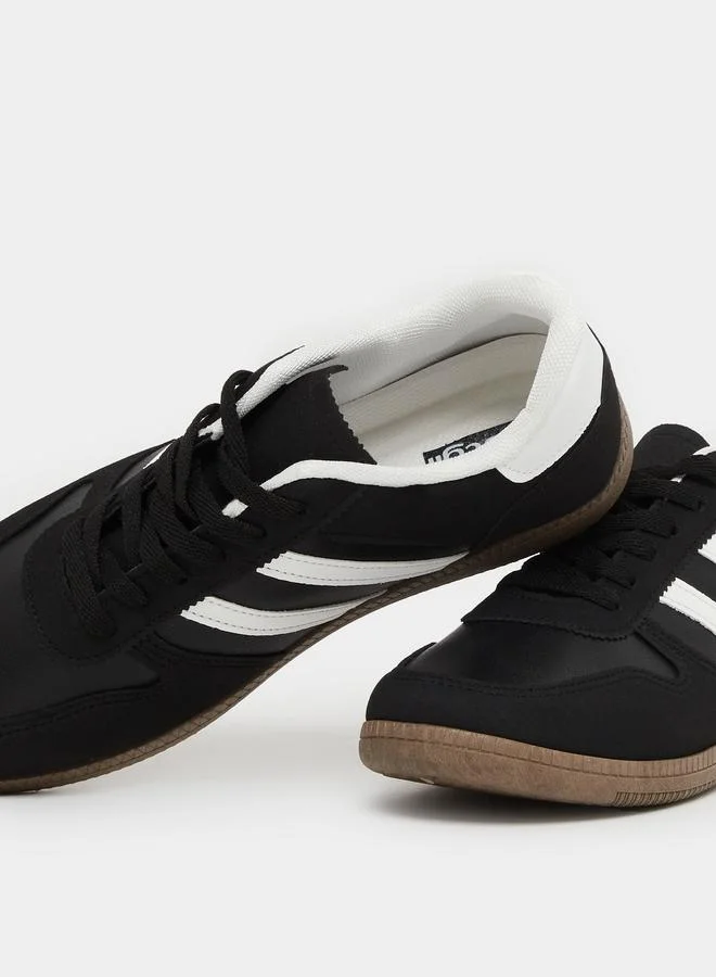 Styli Styli Striped Lace Up Gum Sole Sneakers