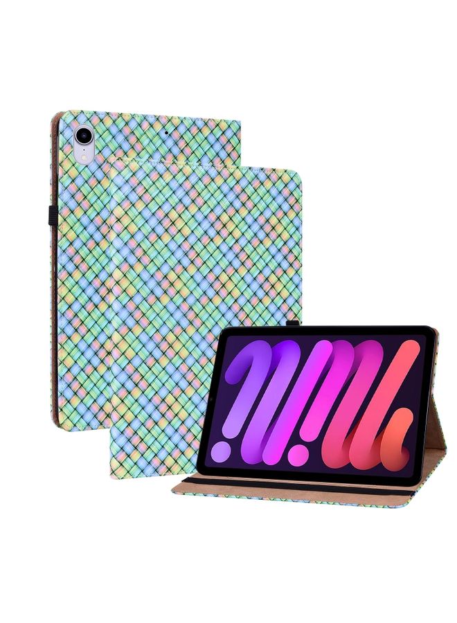 HuHa Case Cover For iPad mini 6 Color Weave Smart Leather Tablet Case Rainbow 