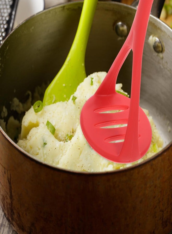 JECOMPRIS Silicone Potato Masher 10.43 Inch Food Masher Tool for Baby Food and Vegetable Puree Nonstick Kitchen Gadget for Fruit and Potato Ricing - Image 4